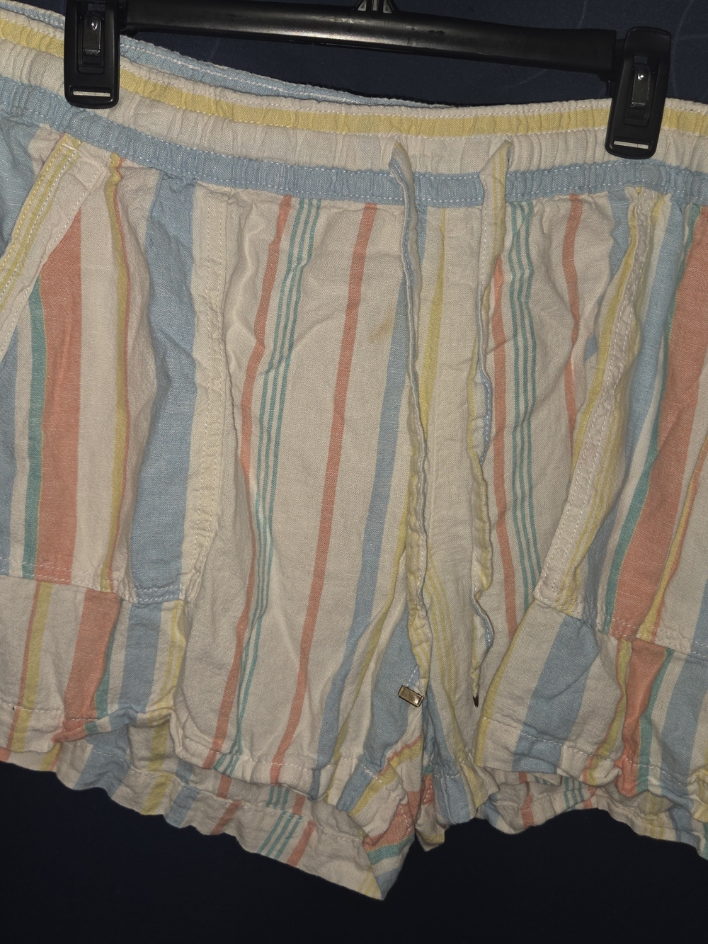 St. John's Bay Pastel Striped Drawstring High-Waist Shorts